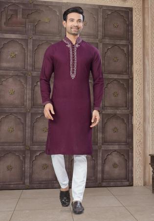 Picture of Marvelous Cotton Purple Kurtas