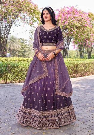 Picture of Sublime Silk Dim Gray Lehenga Choli