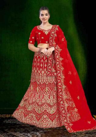 Picture of Splendid Chiffon Crimson Lehenga Choli