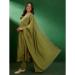 Picture of Rayon & Georgette Dark Olive Green Readymade Salwar Kameez