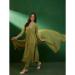 Picture of Rayon & Georgette Dark Olive Green Readymade Salwar Kameez