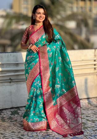 Picture of Statuesque Silk Dark Slate Grey Saree