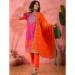 Picture of Lovely Silk Tomato Readymade Salwar Kameez