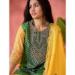 Picture of Silk Dark Olive Green Readymade Salwar Kameez