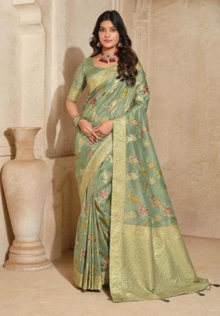 Picture of Admirable Silk Dark Sea Green Saree