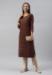 Picture of Nice Cotton & Silk Brown Kurtis And Tunic