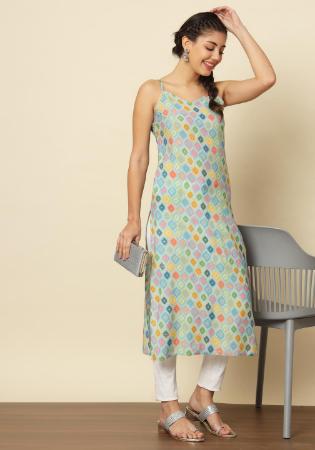 Picture of Cotton & Silk Light Steel Blue Kurtis And Tunic