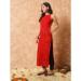 Picture of Charming Cotton & Silk Fire Brick Kurtis And Tunic