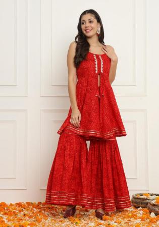 Picture of Classy Cotton & Silk Fire Brick Kurtis And Tunic