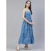 Picture of Stunning Rayon Steel Blue Readymade Gown