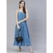 Picture of Stunning Rayon Steel Blue Readymade Gown