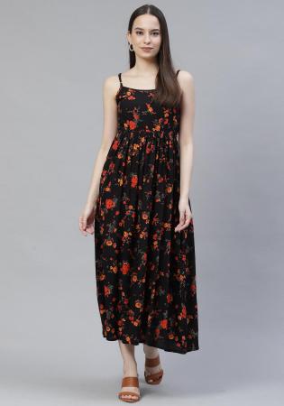 Picture of Amazing Rayon Black Readymade Gown