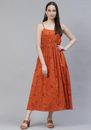 Picture of Delightful Rayon Chocolate Readymade Gown