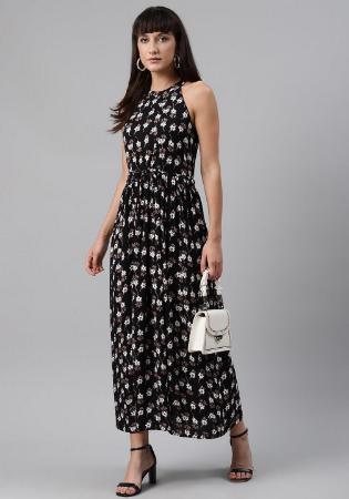 Picture of Sublime Rayon Black Readymade Gown