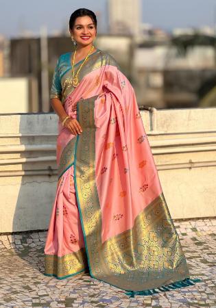 Picture of Well Formed Silk Light Pink Saree