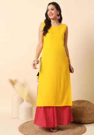 Picture of Classy Rayon Golden Rod Kurtis & Tunic
