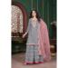 Picture of Georgette Light Slate Grey Readymade Salwar Kameez