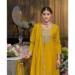 Picture of Chiffon Dark Golden Rod Straight Cut Salwar Kameez