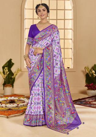 Picture of Pretty Cotton & Silk Light Steel Blue Saree