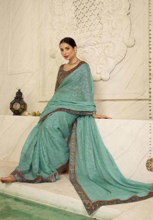 Picture of Radiant Chiffon Cadet Blue Saree