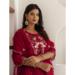 Picture of Gorgeous Silk Crimson Readymade Salwar Kameez