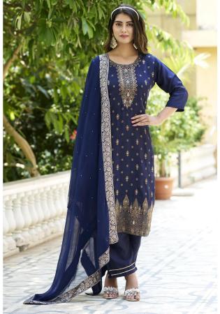 Picture of Comely Rayon Midnight Blue Readymade Salwar Kameez
