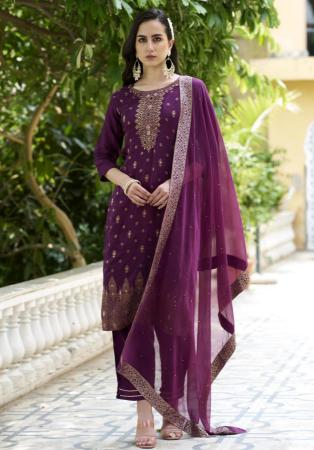 Picture of Shapely Rayon Purple Readymade Salwar Kameez