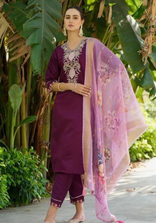 Picture of Beautiful Rayon Purple Readymade Salwar Kameez