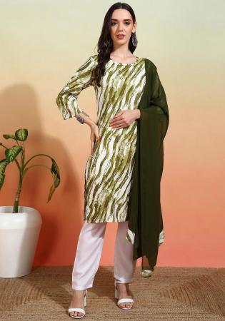 Picture of Pleasing Crepe Dark Khaki Readymade Salwar Kameez