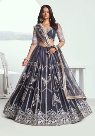 Picture of Good Looking Net Dark Slate Grey Lehenga Choli