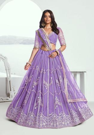 Picture of Alluring Net Medium Purple Lehenga Choli