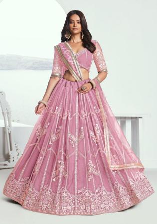 Picture of Stunning Net Rosy Brown Lehenga Choli
