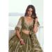 Picture of Stunning Net Dark Olive Green Lehenga Choli