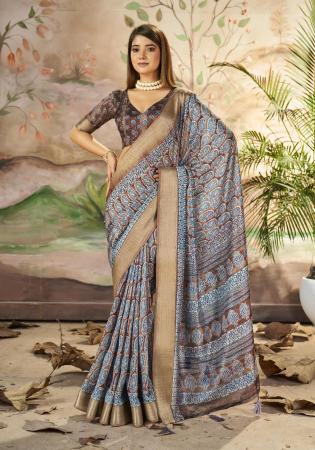 Picture of Fascinating Silk Rosy Brown Saree