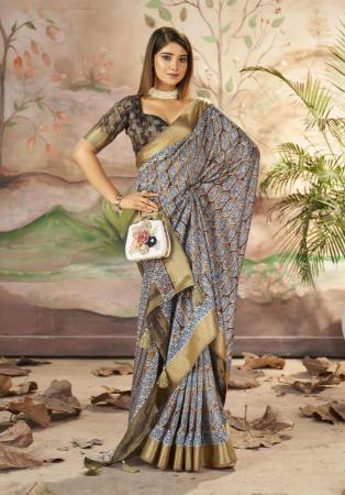 Picture of Delightful Silk Dim Gray Saree