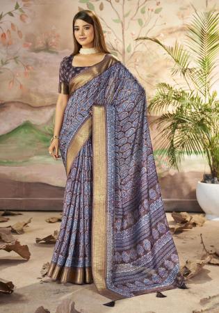 Picture of Pleasing Silk Plum Saree