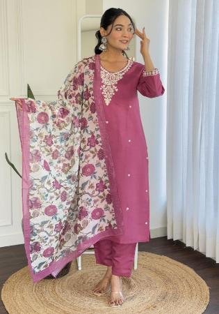 Picture of Beauteous Chiffon Hot Pink Readymade Salwar Kameez