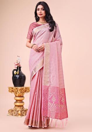 Picture of Amazing Organza Pale Violet Red Saree
