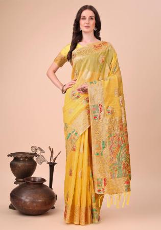Picture of Charming Cotton Sandy Brown Saree