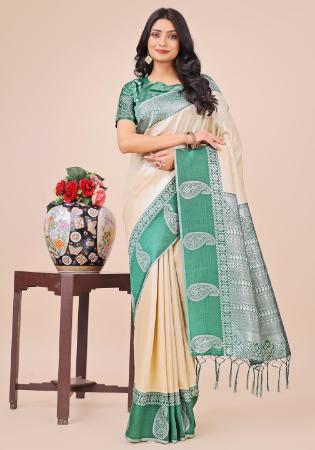 Picture of Graceful Silk Off White Saree