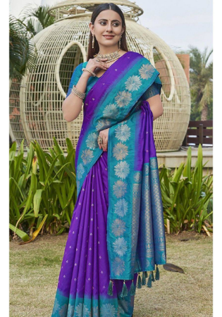 Picture of Elegant Silk Purple Saree