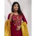 Picture of Excellent Silk Dark Red Readymade Salwar Kameez
