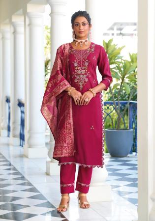 Picture of Lovely Silk Light Pink Readymade Salwar Kameez