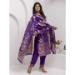 Picture of Grand Silk Dark Slate Blue Readymade Salwar Kameez