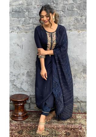Picture of Sublime Chiffon Indigo Readymade Salwar Kameez