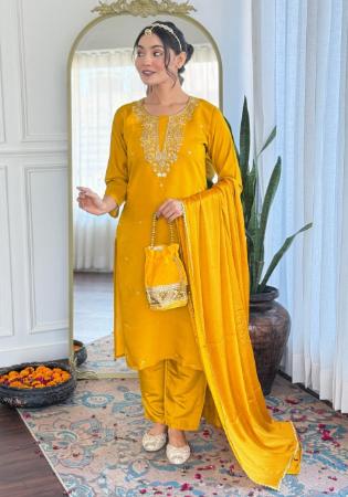 Picture of Amazing Chiffon Dark Orange Readymade Salwar Kameez