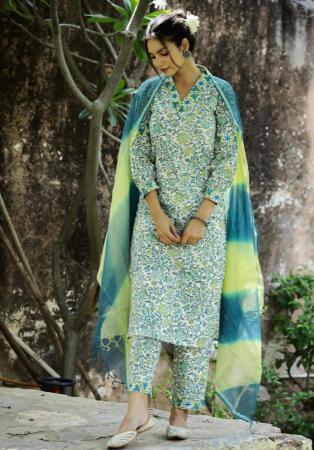 Picture of Chiffon Dark Sea Green Readymade Salwar Kameez