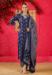 Picture of Chiffon Dark Slate Blue Readymade Salwar Kameez