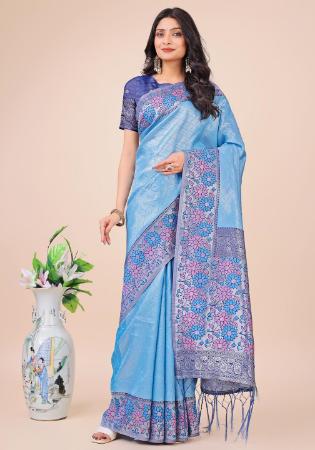 Picture of Admirable Silk Sky Blue Saree