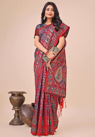 Picture of Pleasing Cotton Rosy Brown Saree